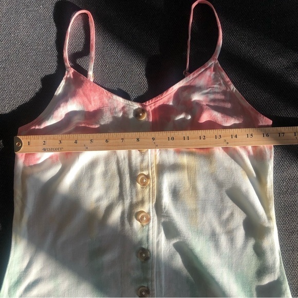 Rip Curl tie dye front button pockets spaghetti straps mini Spring Summer dress - Picture 8 of 12